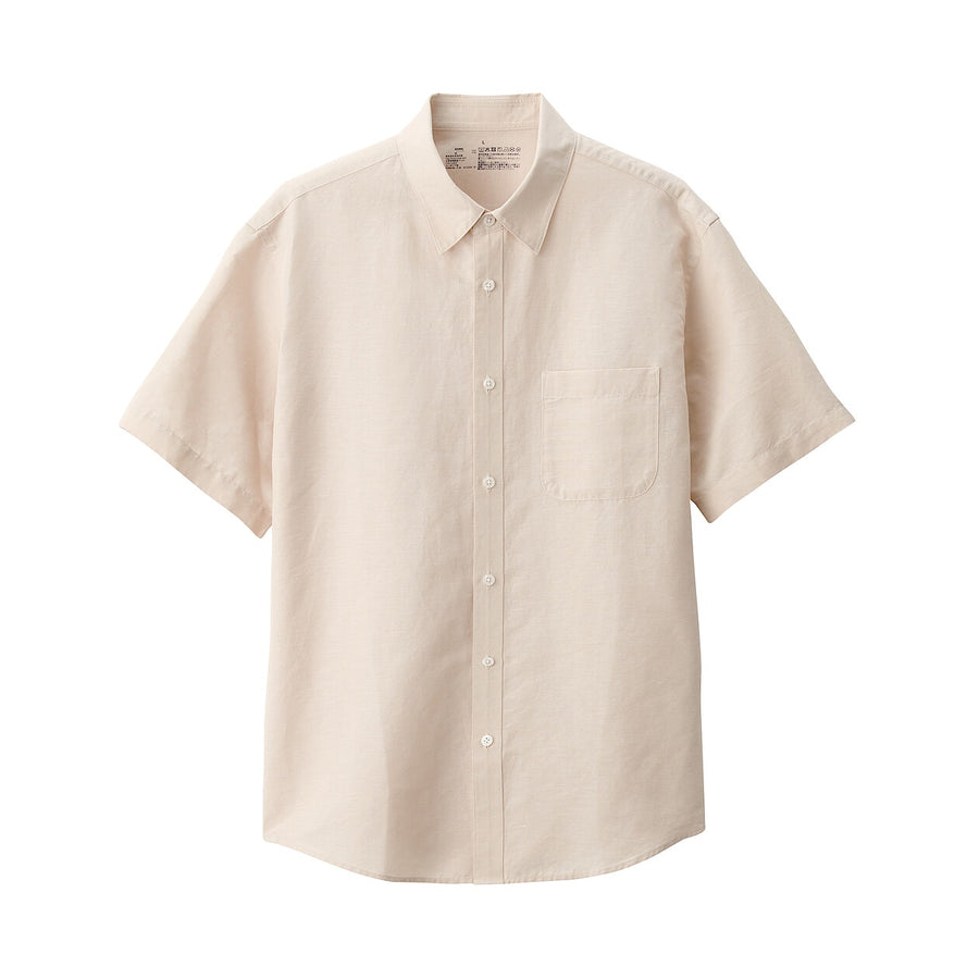 M's Hemp cotton S/Slv shirt WhiteXS