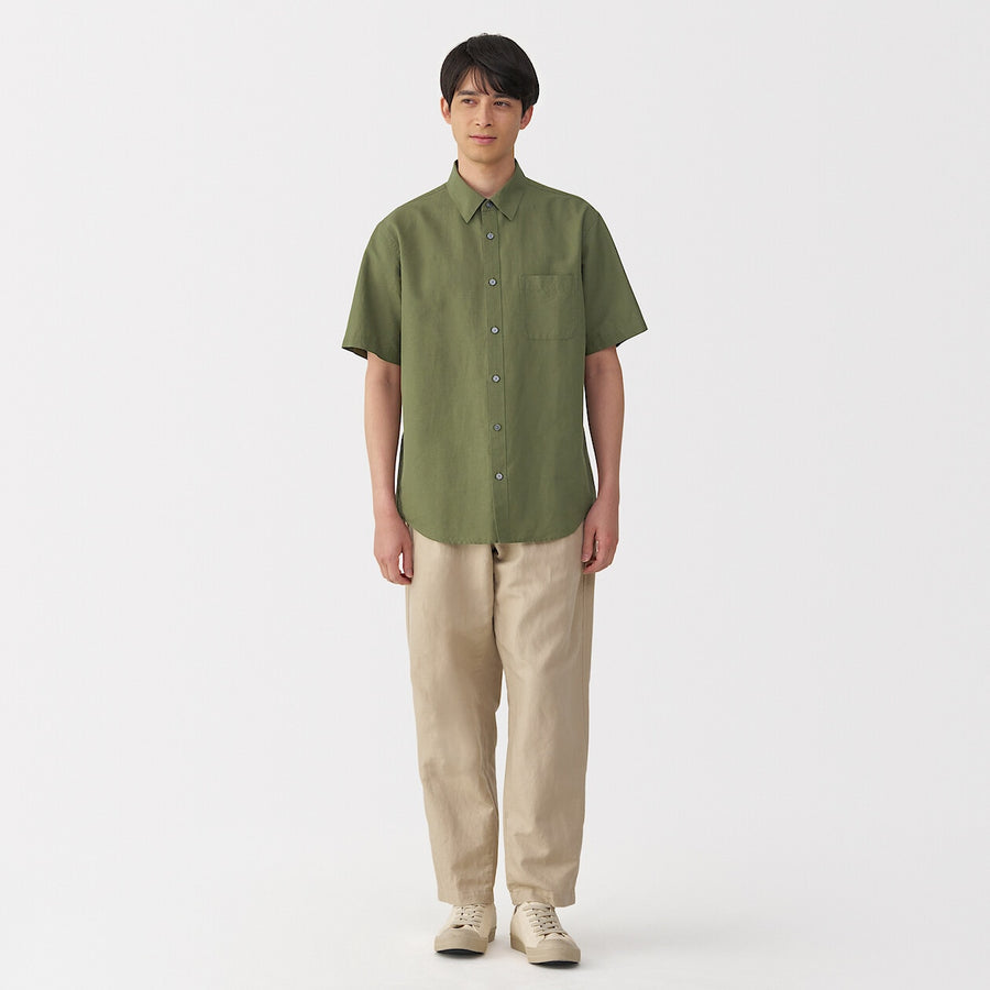 M's Hemp cotton S/Slv shirt WhiteXS