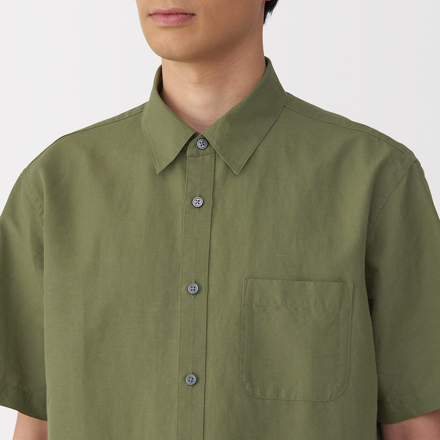 M's Hemp cotton S/Slv shirt WhiteXS