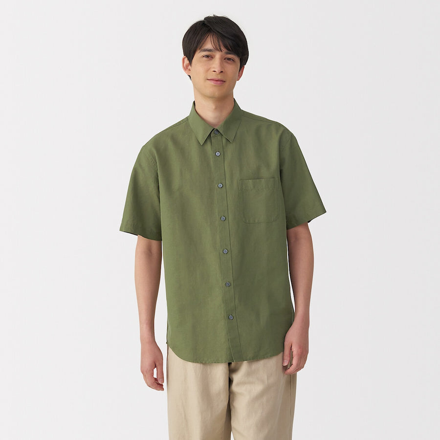 M's Hemp cotton S/Slv shirt WhiteXS