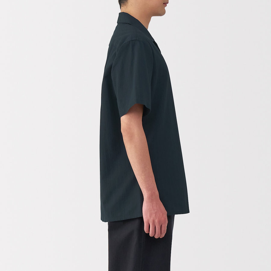M's Dobby open collar S/Slv shirt WhiteXS