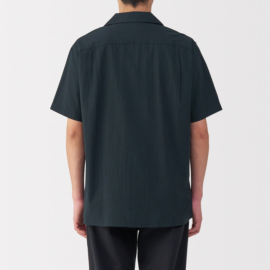 M's Dobby open collar S/Slv shirt WhiteXS