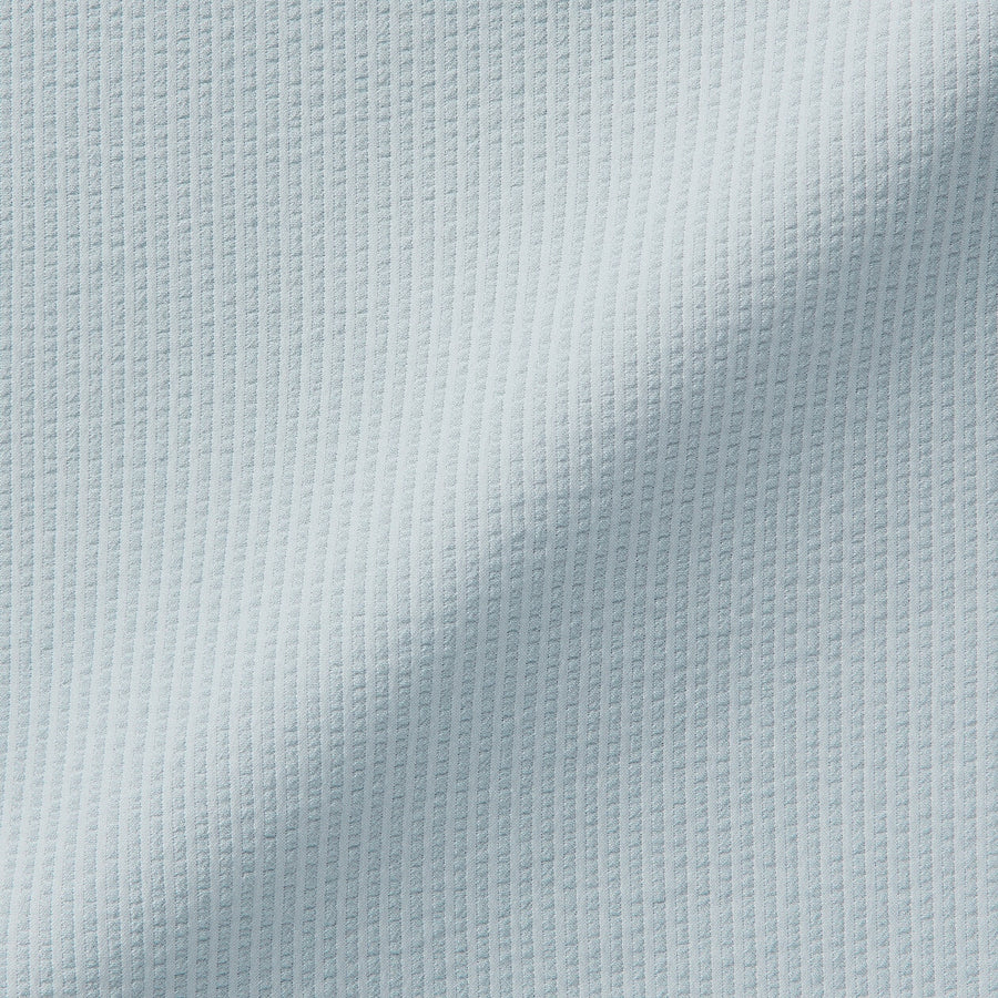 M's Breathable seersucker open collar S/Slv shirt L greyXS