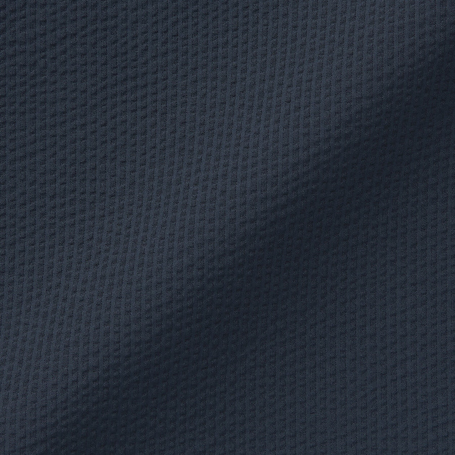 M's Breathable seersucker open collar S/Slv shirt L greyXS