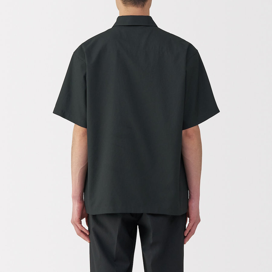 M's Breathable woven S/Slv polo shirt Light greyXS