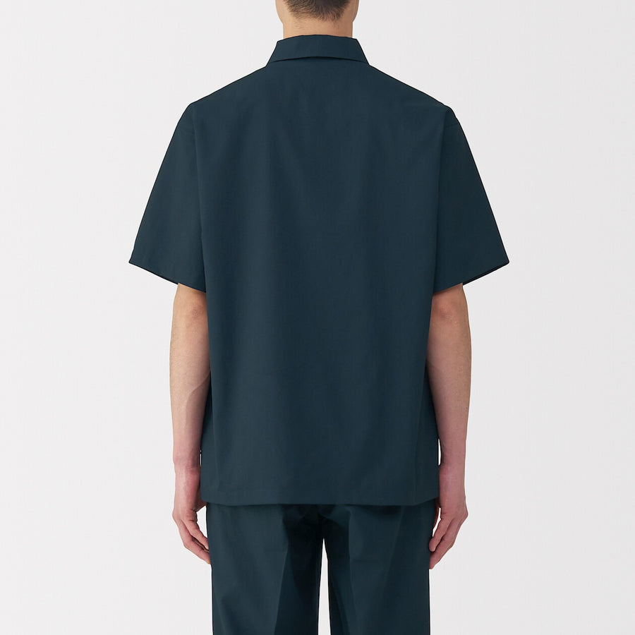 M's Breathable woven S/Slv polo shirt Light greyXS