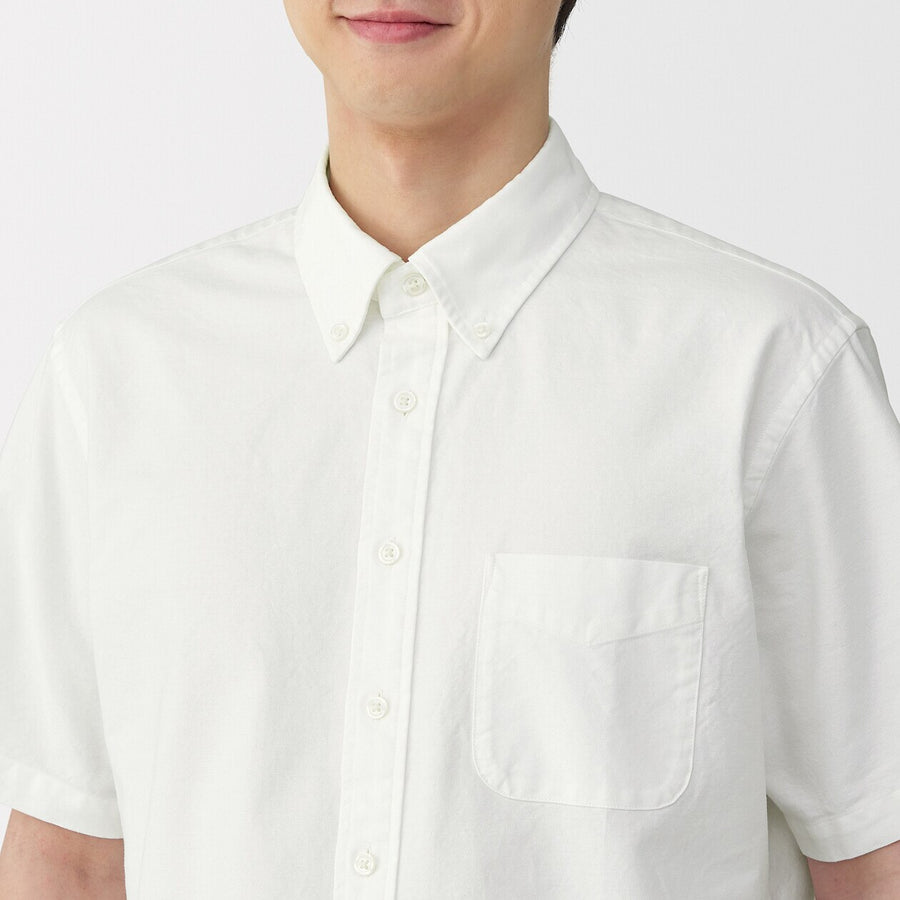 Washed Oxford Pullover Short Sleeve Shirt