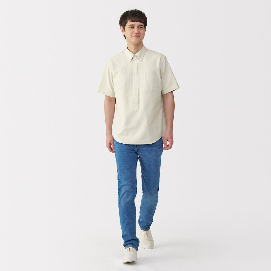 Washed Oxford Pullover Short Sleeve Shirt