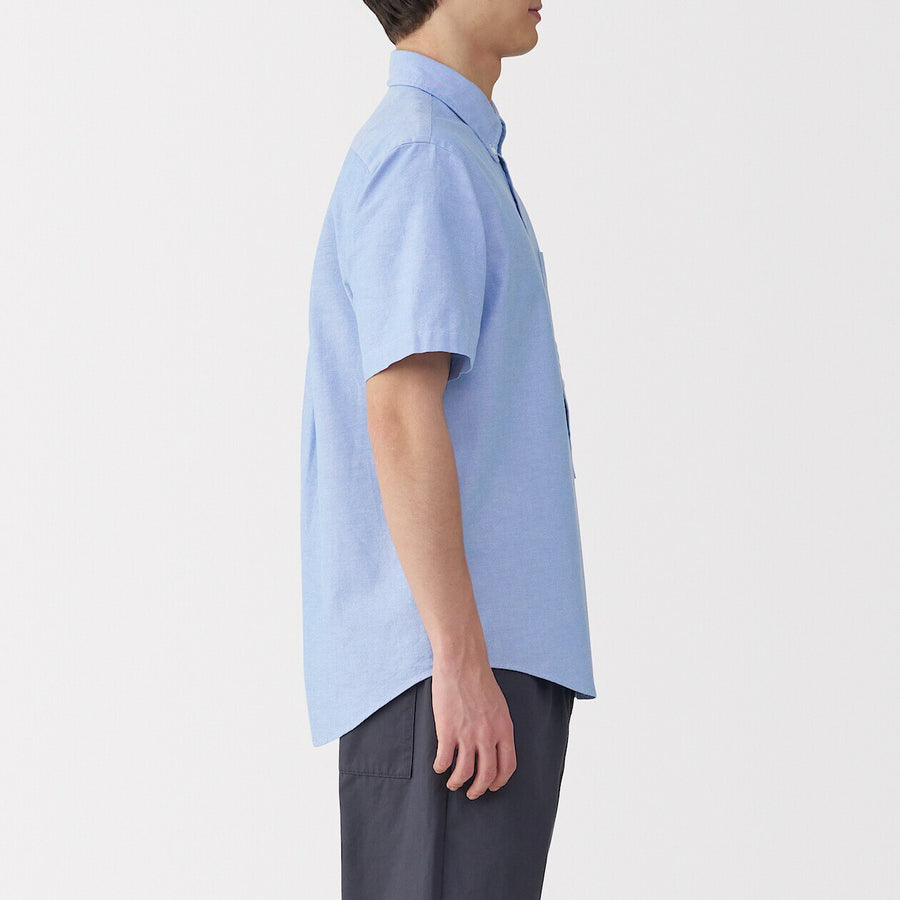 Washed Oxford Pullover Short Sleeve Shirt