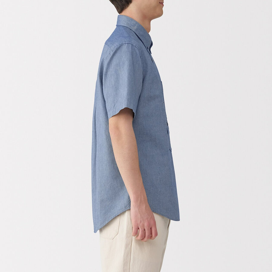 Washed Oxford Pullover Short Sleeve Shirt