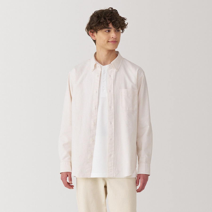 Washed Oxford 100% Cotton Long Sleeve Shirt