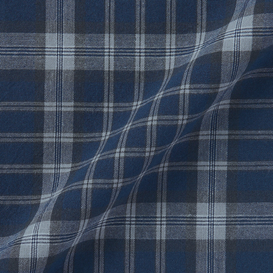 M's Madras Checked open collar S/Slv shirt Green CheckXS