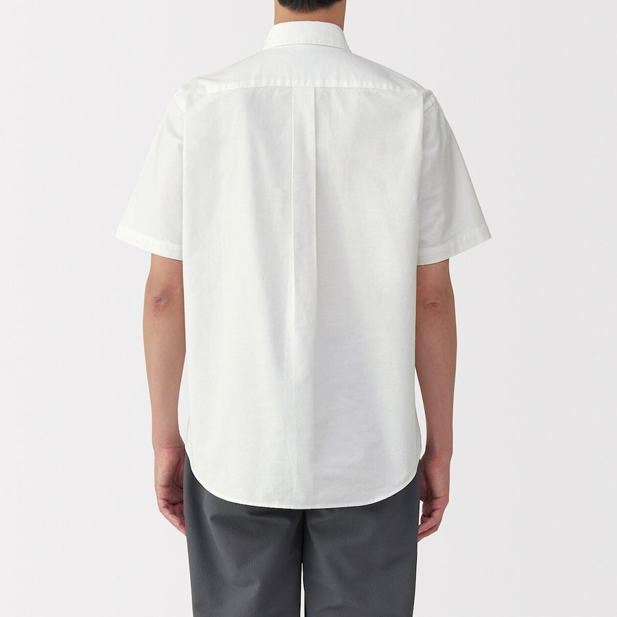 M's Washed oxford button down S/Slv shirtWhiteXS