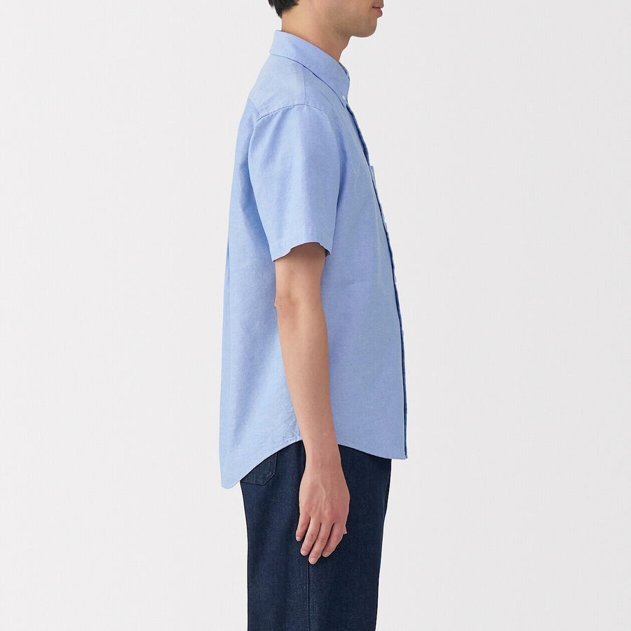 M's Washed oxford button down S/Slv shirtWhiteXS