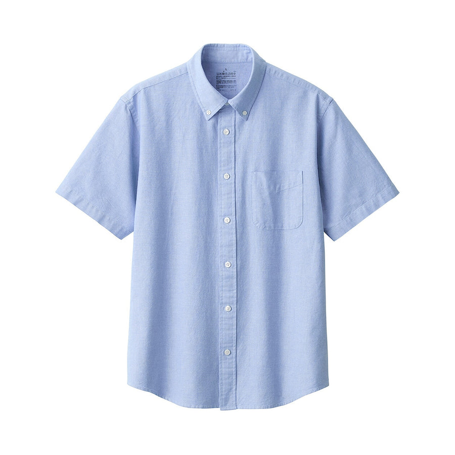 M's Washed oxford button down S/Slv shirtWhiteXS