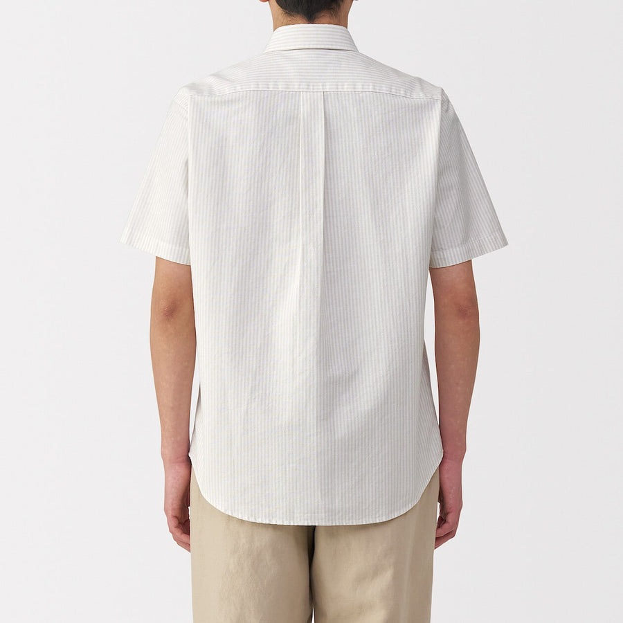 M's Washed oxford button down S/Slv shirtWhiteXS