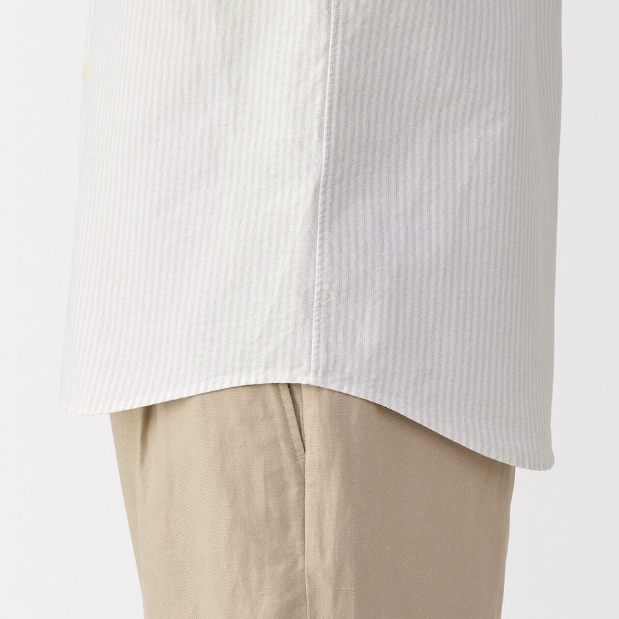 M's Washed oxford button down S/Slv shirtWhiteXS