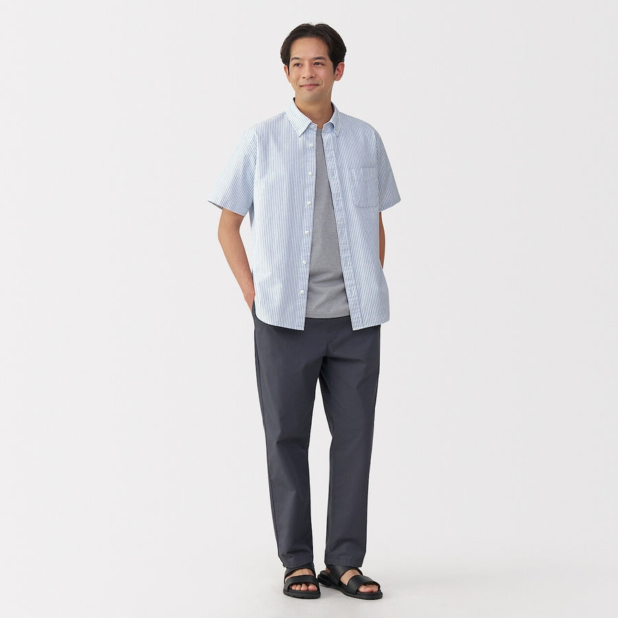 M's Washed oxford button down S/Slv shirtWhiteXS