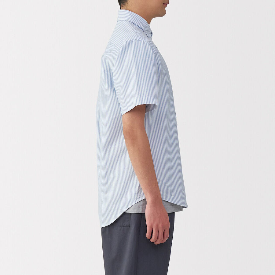 M's Washed oxford button down S/Slv shirtWhiteXS
