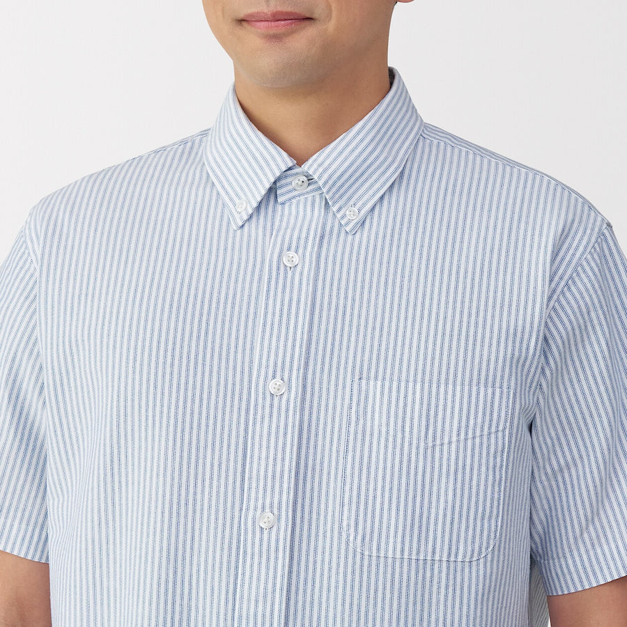 M's Washed oxford button down S/Slv shirtWhiteXS