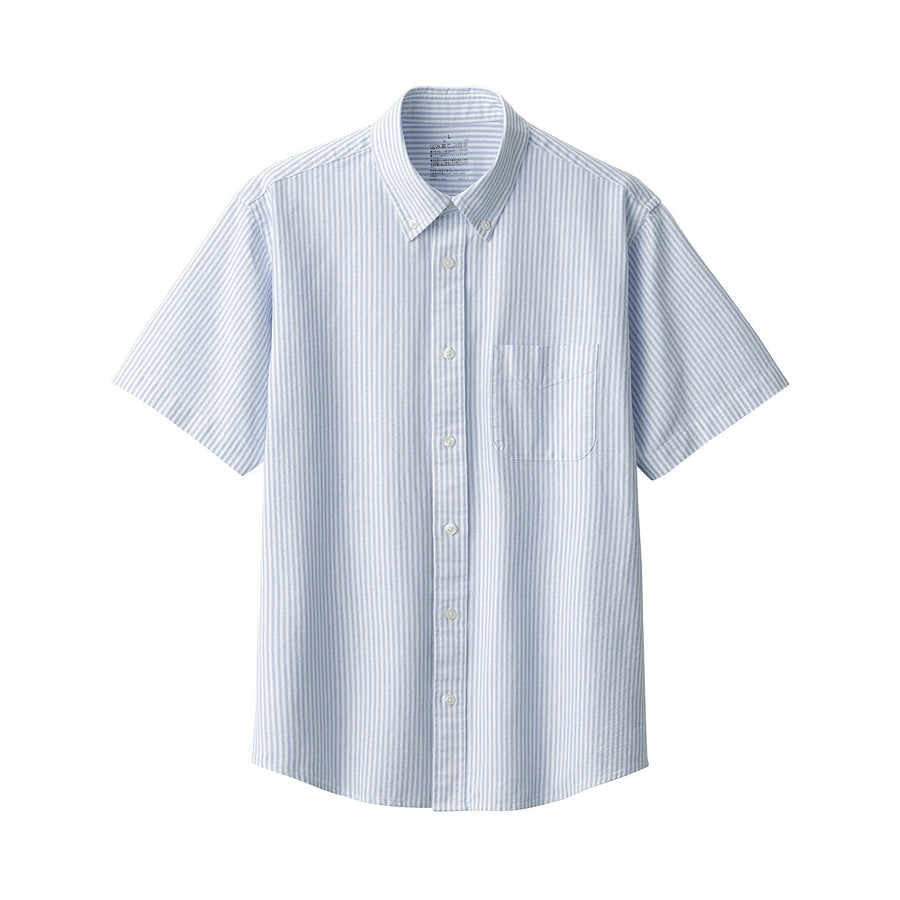 M's Washed oxford button down S/Slv shirtWhiteXS