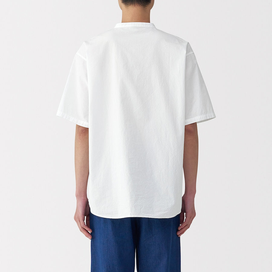 M's Cool touch woven henley neck S/S T-shirtWhiteXS