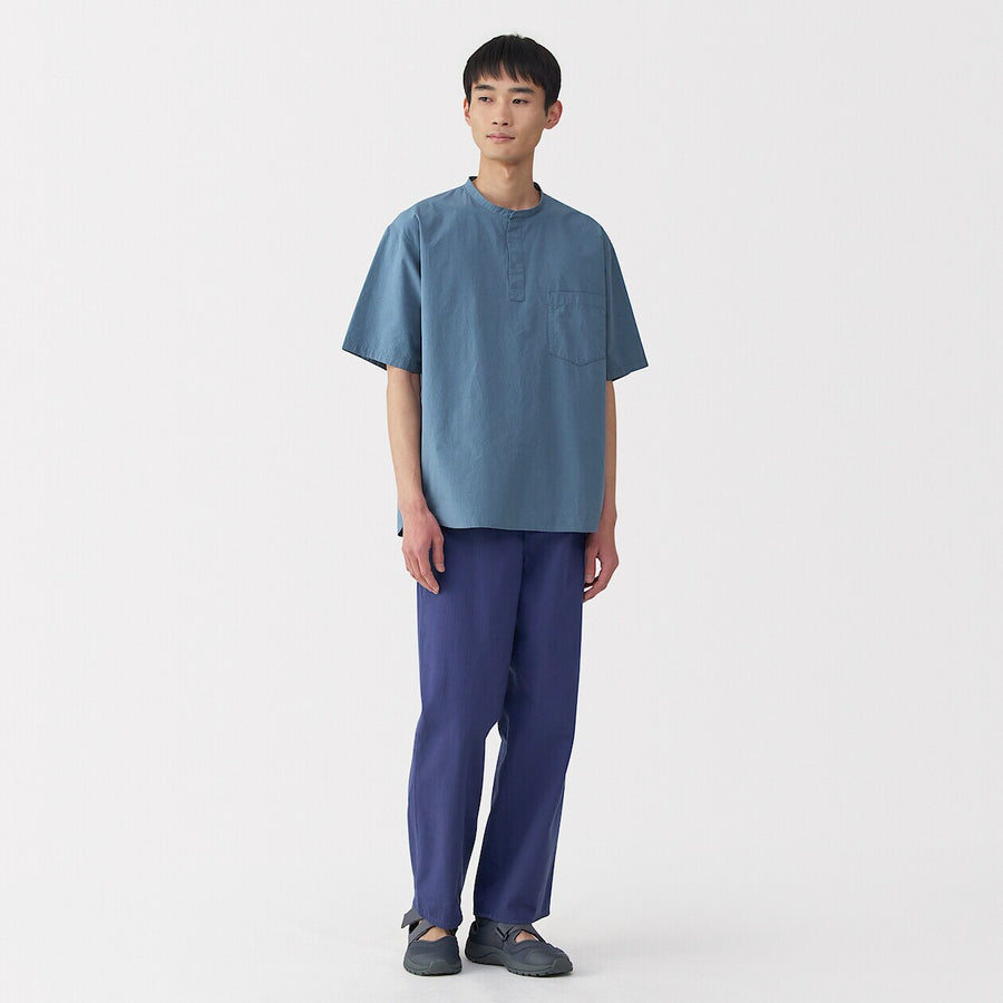 M's Cool touch woven henley neck S/S T-shirtWhiteXS