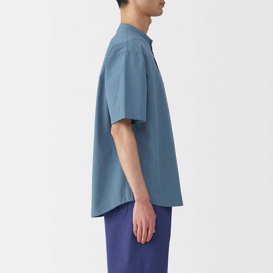 M's Cool touch woven henley neck S/S T-shirtWhiteXS