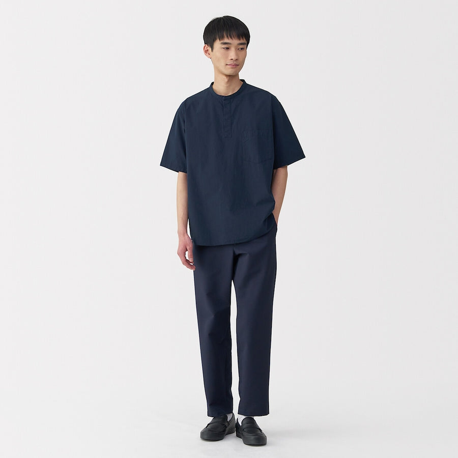 M's Cool touch woven henley neck S/S T-shirtWhiteXS