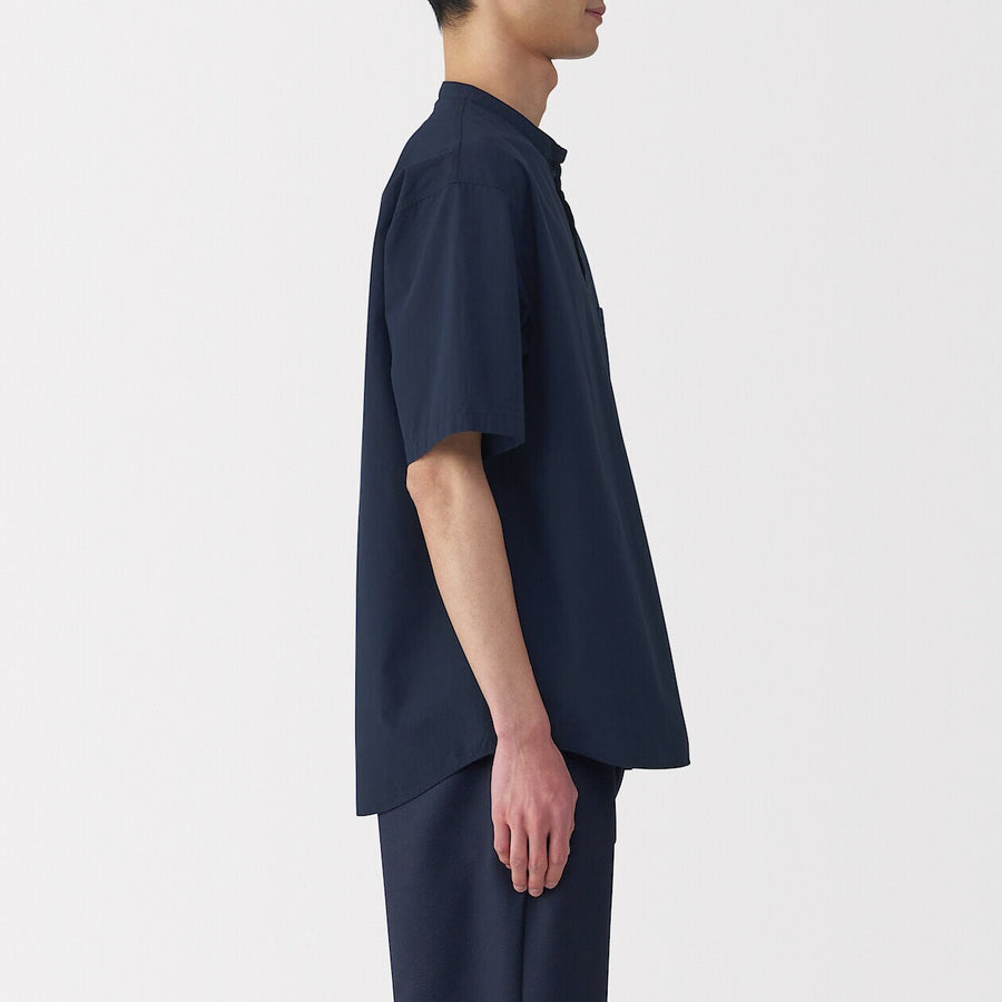 M's Cool touch woven henley neck S/S T-shirtWhiteXS