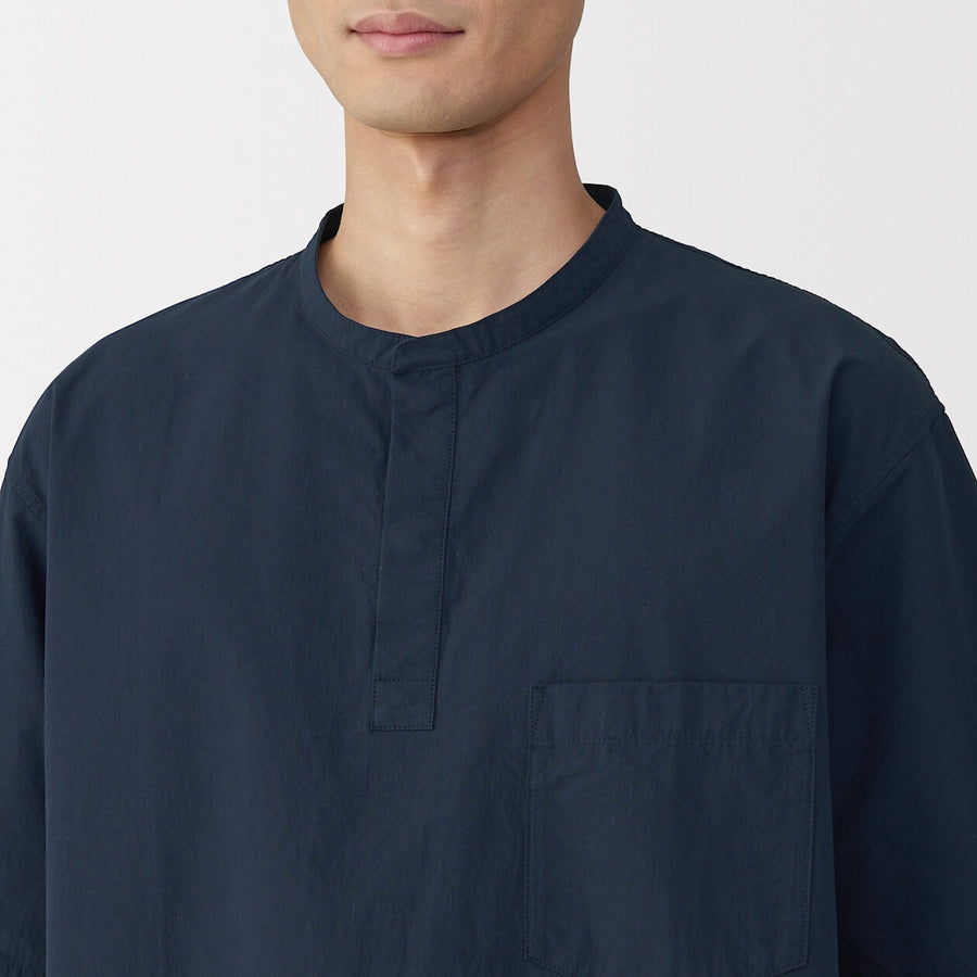 M's Cool touch woven henley neck S/S T-shirtWhiteXS