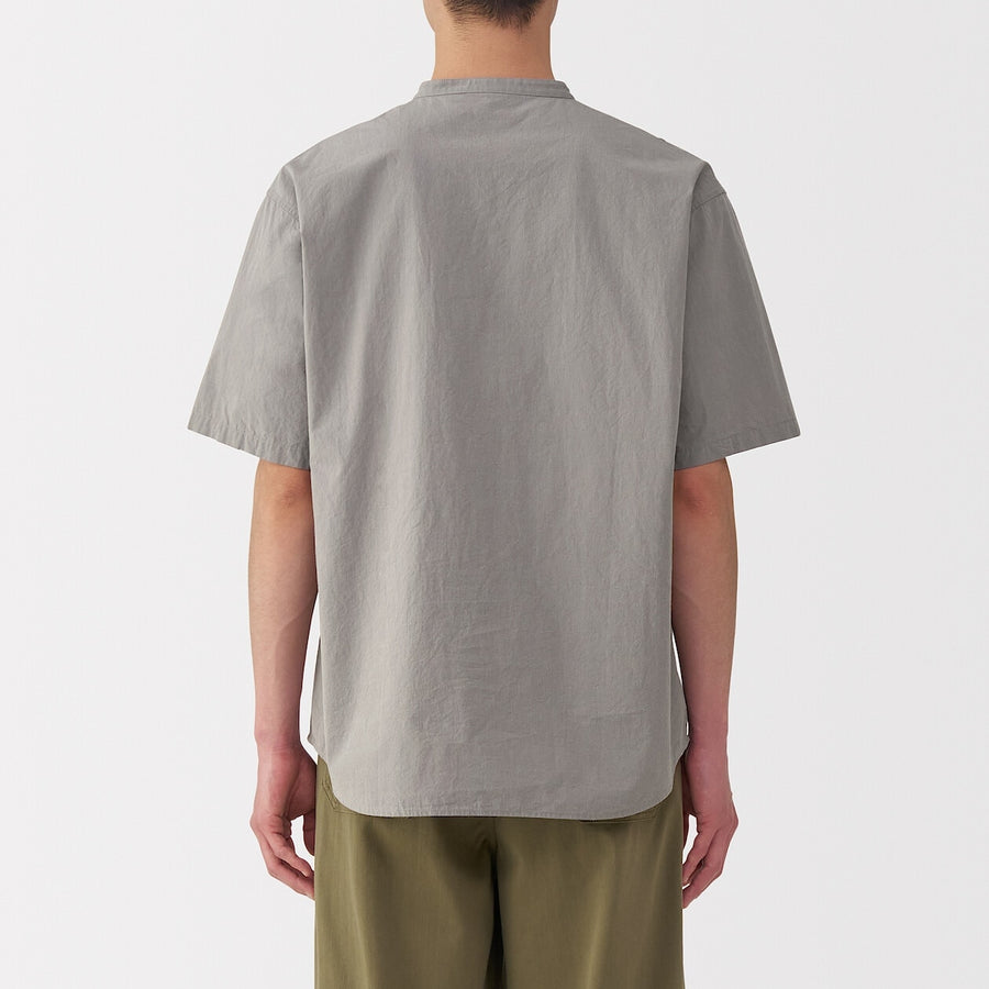 M's Cool touch woven henley neck S/S T-shirtWhiteXS