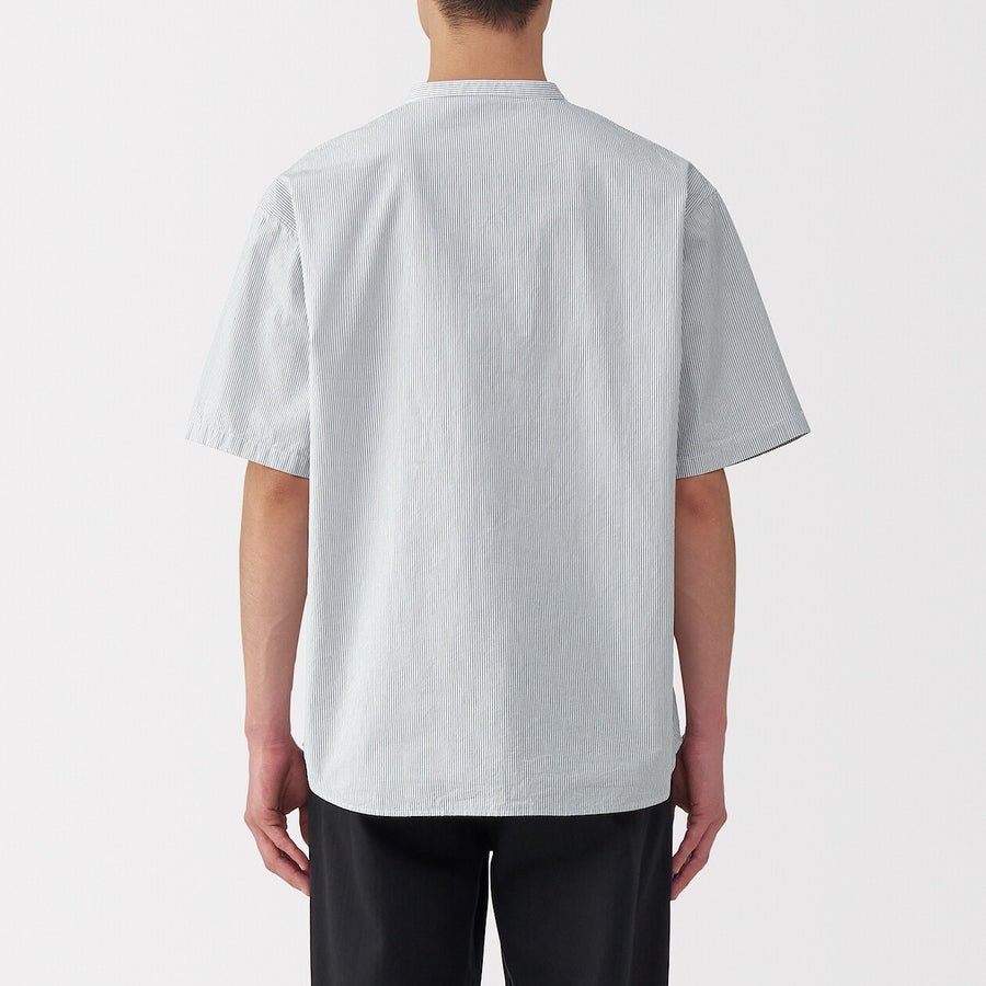 M's Cool touch woven henley neck S/S T-shirtWhiteXS
