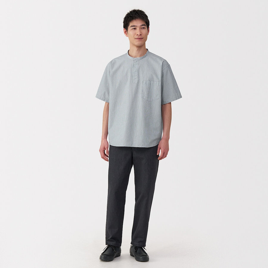 M's Cool touch woven henley neck S/S T-shirtWhiteXS