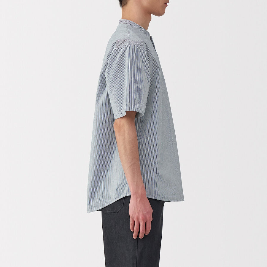 M's Cool touch woven henley neck S/S T-shirtWhiteXS