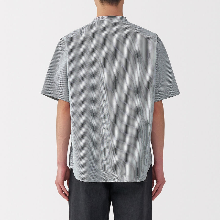 M's Cool touch woven henley neck S/S T-shirtWhiteXS