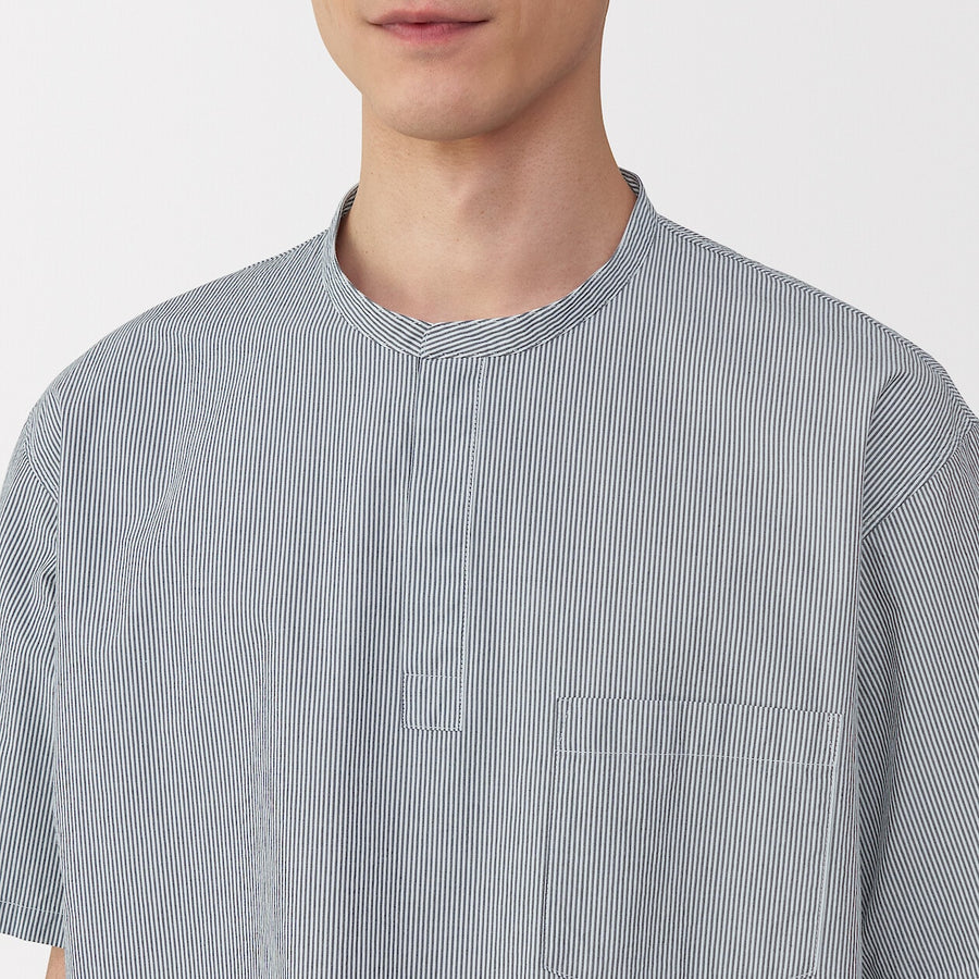 M's Cool touch woven henley neck S/S T-shirtWhiteXS