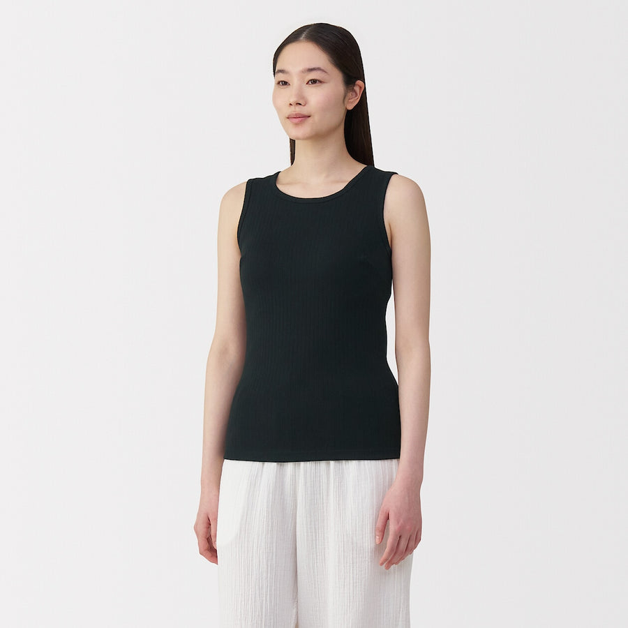 W's Cotton stretch ribbed bra tanktop BlackXS