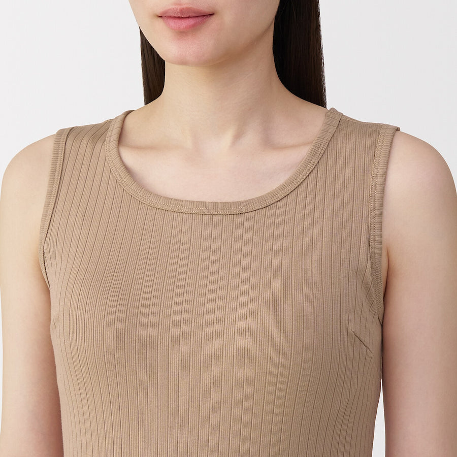 W's Cotton stretch ribbed bra tanktop BlackXS