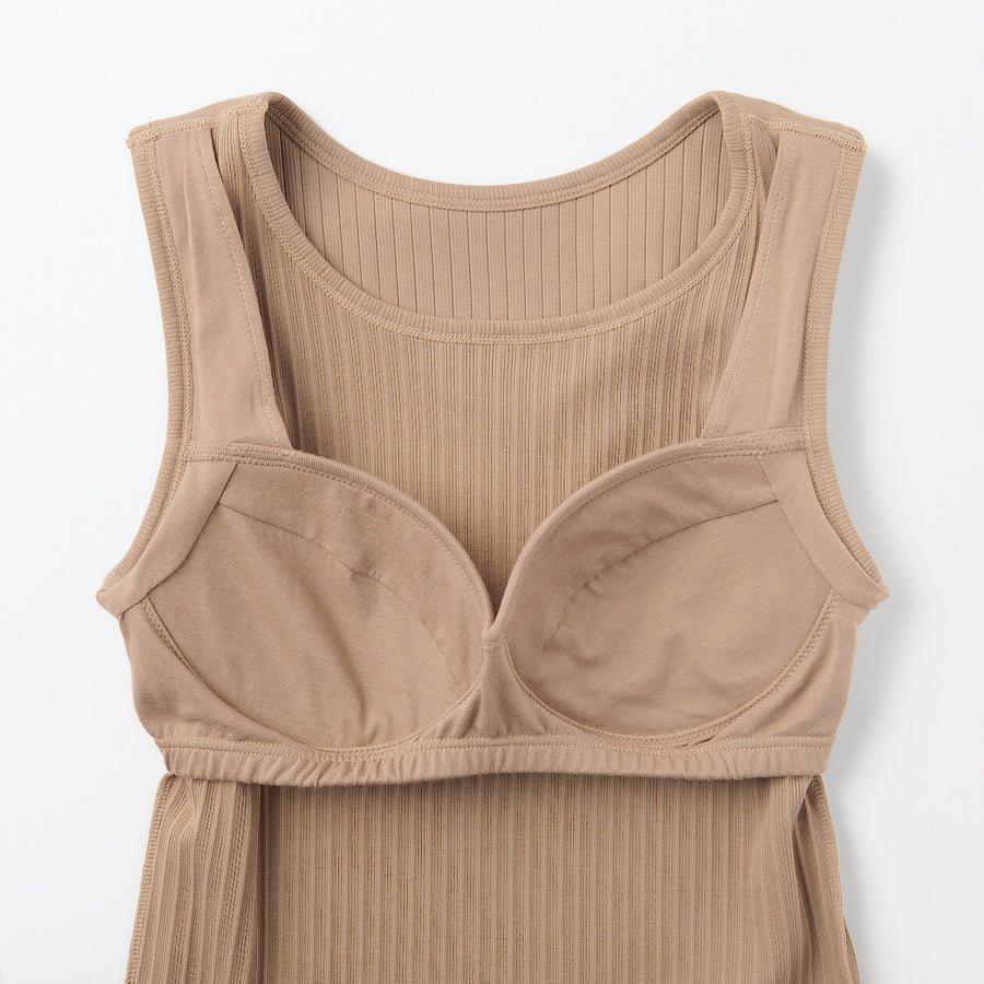 W's Cotton stretch ribbed bra tanktop BlackXS