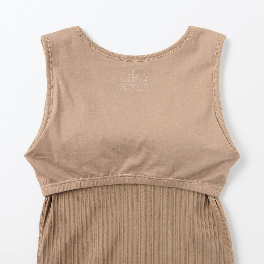 W's Cotton stretch ribbed bra tanktop BlackXS