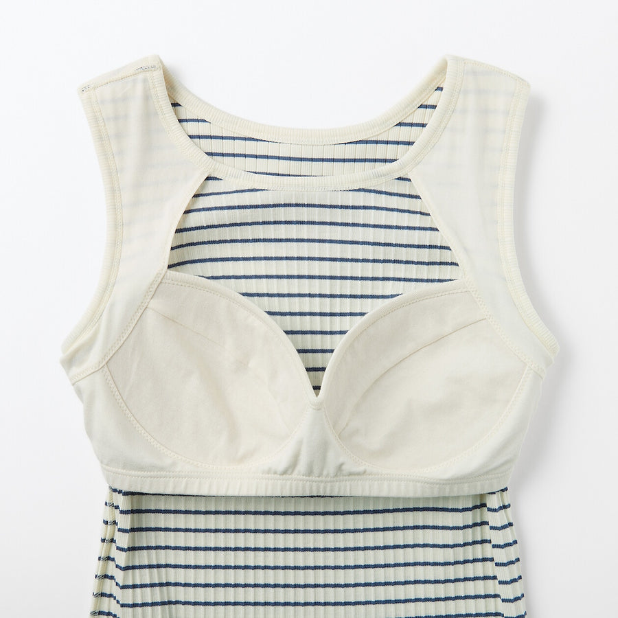 W's Cotton stretch ribbed bra tanktop BlackXS