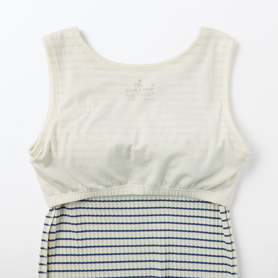W's Cotton stretch ribbed bra tanktop BlackXS