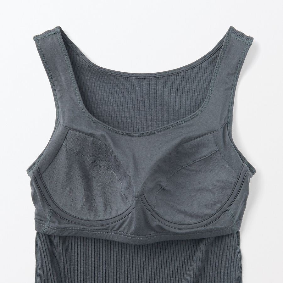 W's Lyocell blended ribbed bra camisole Medium greyXS