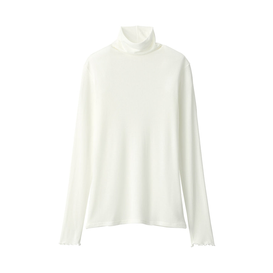 W's Silk blended sheer turtle neck T-shirtOff WhiteXS
