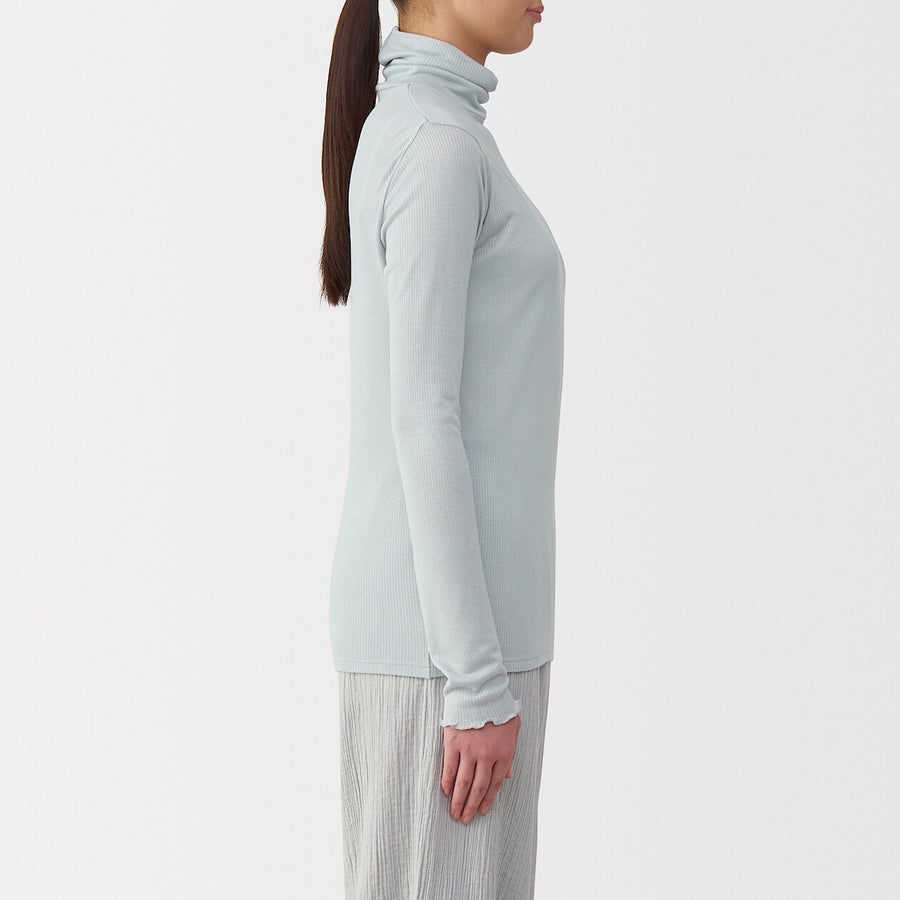 W's Silk blended sheer turtle neck T-shirtOff WhiteXS