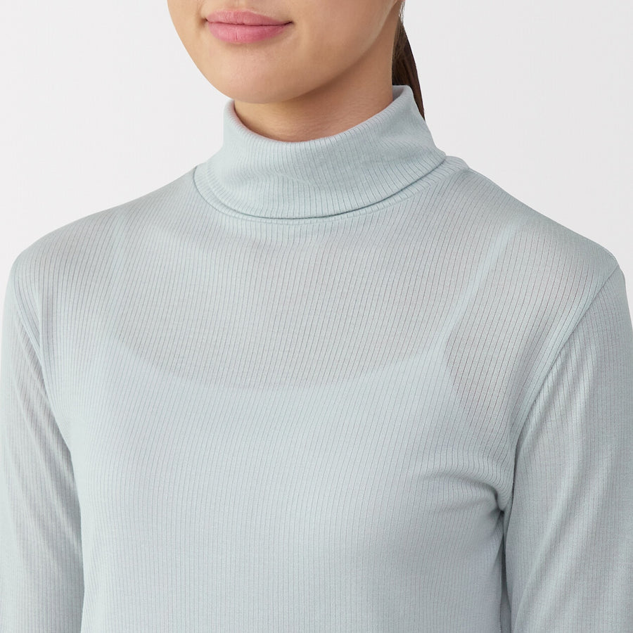 W's Silk blended sheer turtle neck T-shirtOff WhiteXS