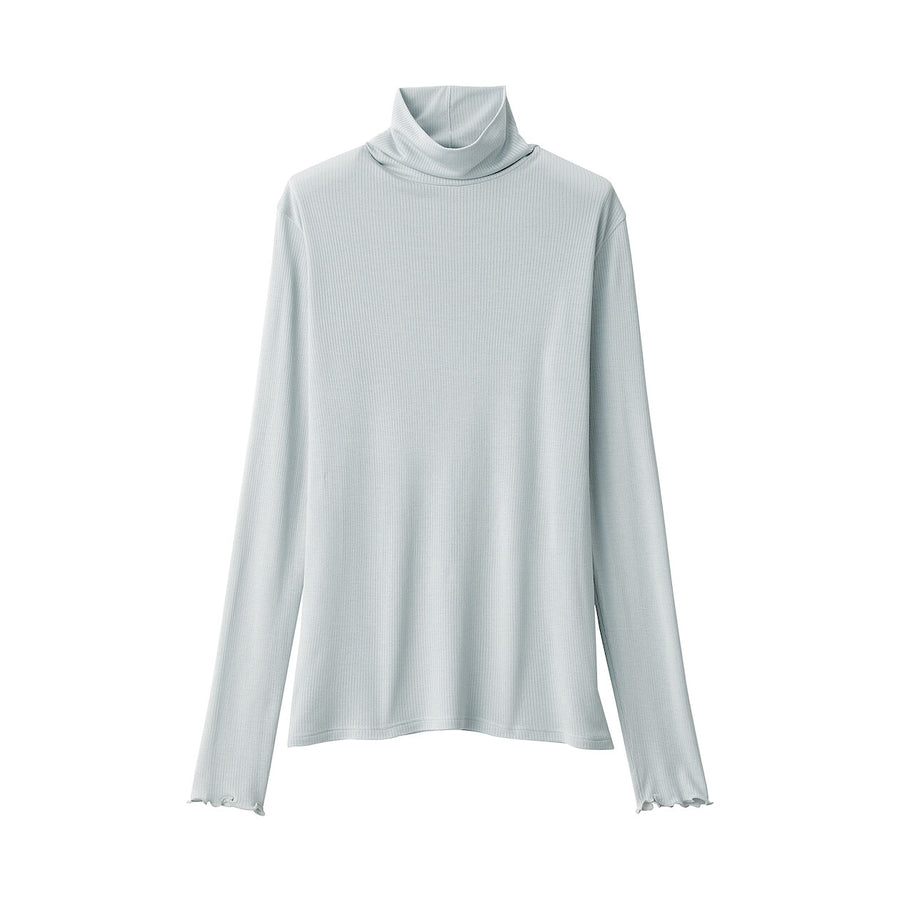 W's Silk blended sheer turtle neck T-shirtOff WhiteXS