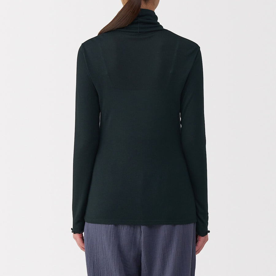 W's Silk blended sheer turtle neck T-shirtOff WhiteXS