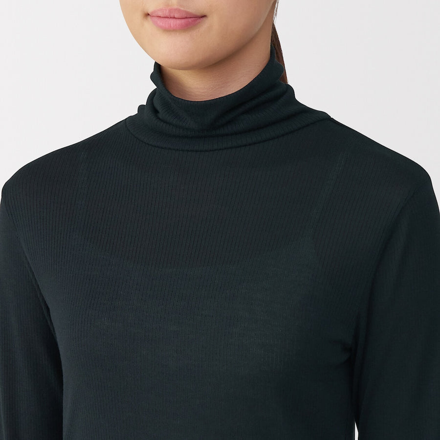 W's Silk blended sheer turtle neck T-shirtOff WhiteXS